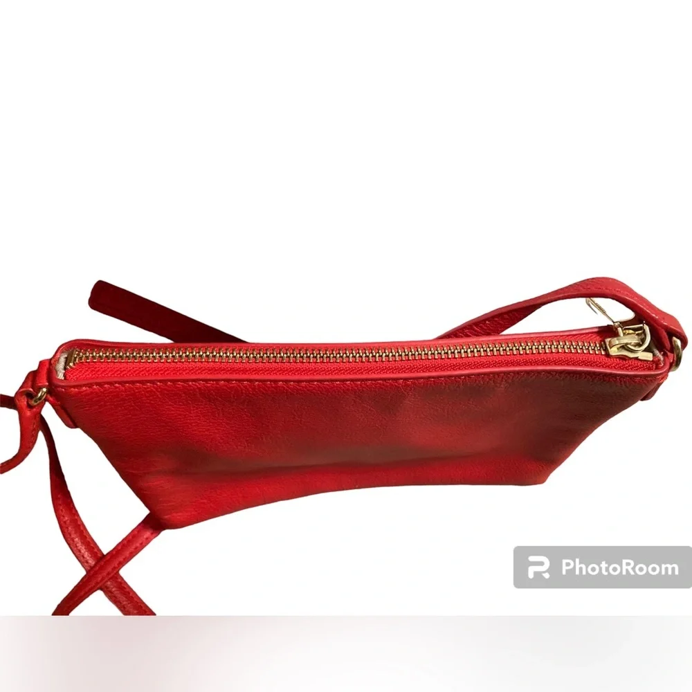 TALBOTS Red Leather Bag. Cross Body Leather with Adjustable Strap. - Picture 12 of 14